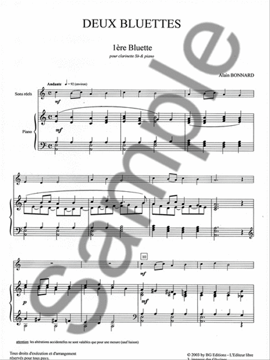 2 Bluettes (clarinet & Piano) Clarinet Solo scores gallery preview page 2