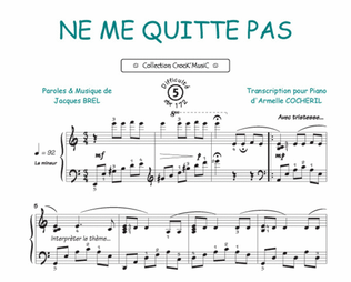 Book cover for Ne me quitte pas (Collection CrocK'MusiC)