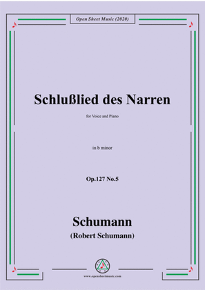 Book cover for Schumann-Schlußlied des Narren Op.127 No.5,in b minor