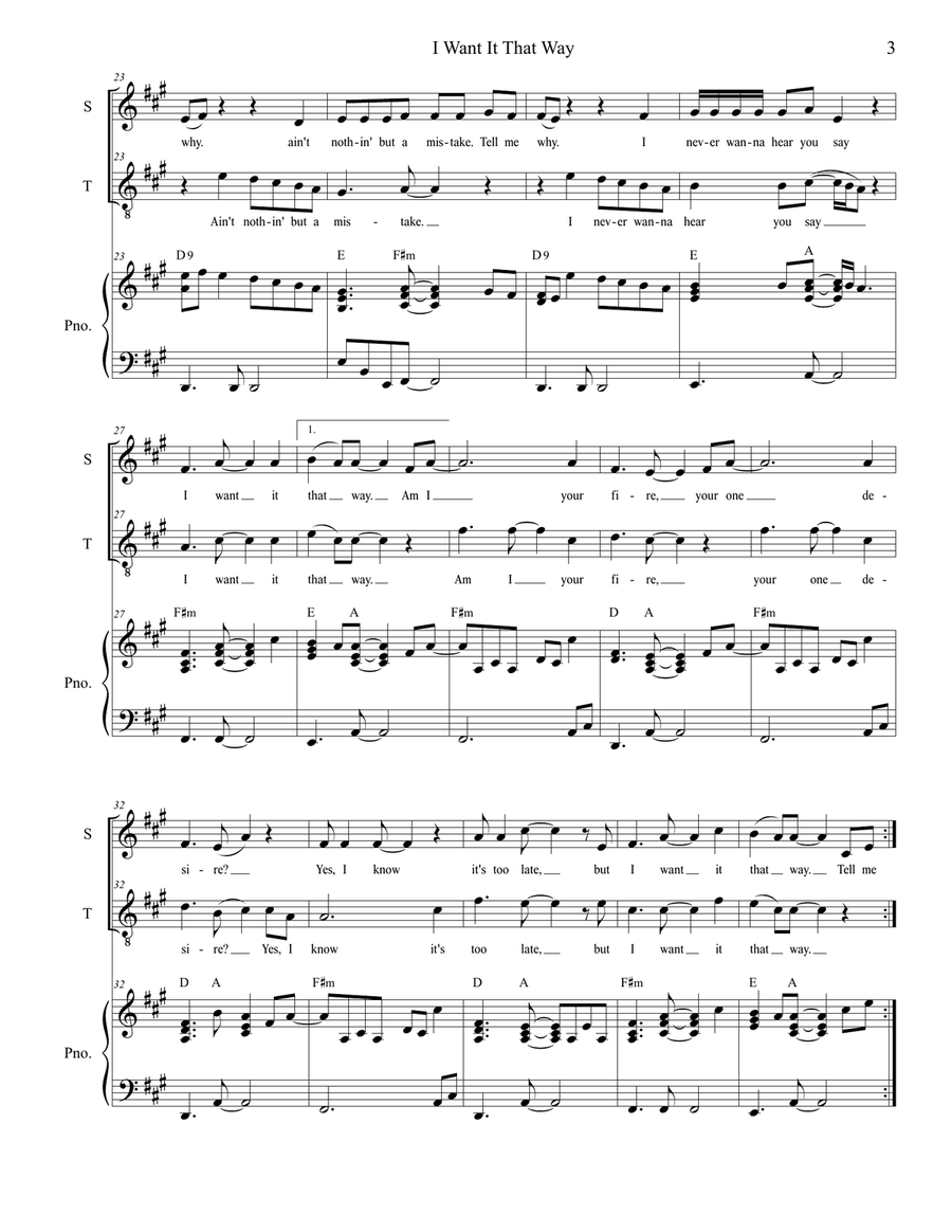 I Want It That Way I Want It That Way Choir scores gallery preview page 3