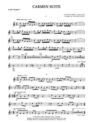 Carmen Suite: 1st B-flat Trumpet