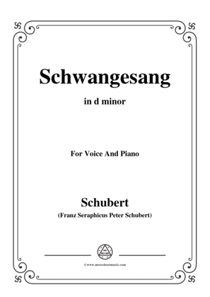 Schubert-Schwangesang,in d minor,for Voice and Piano