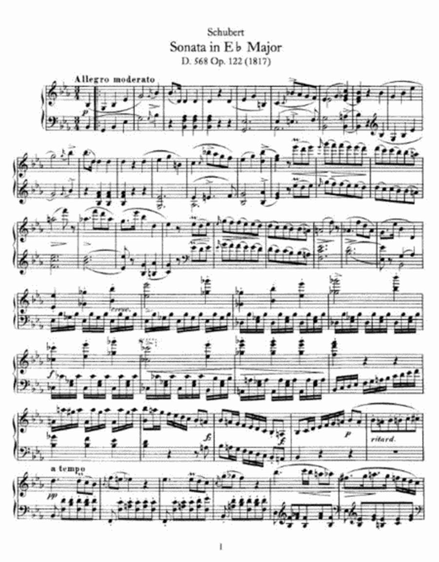 Schubert - Sonata in E b Major D. 568 Op. 122 (1817)