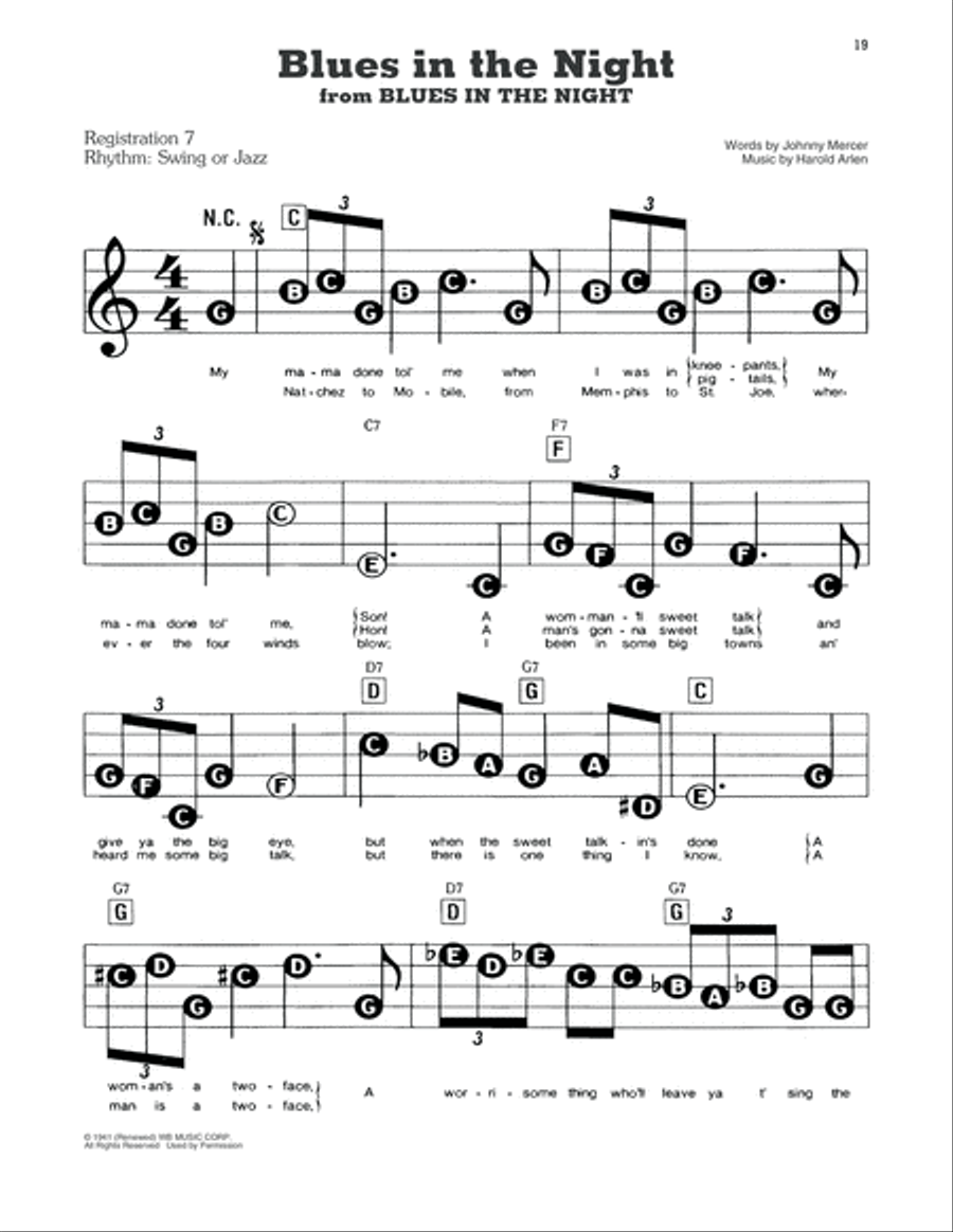 Blues In The Night Electronic Keyboard scores gallery preview page 1