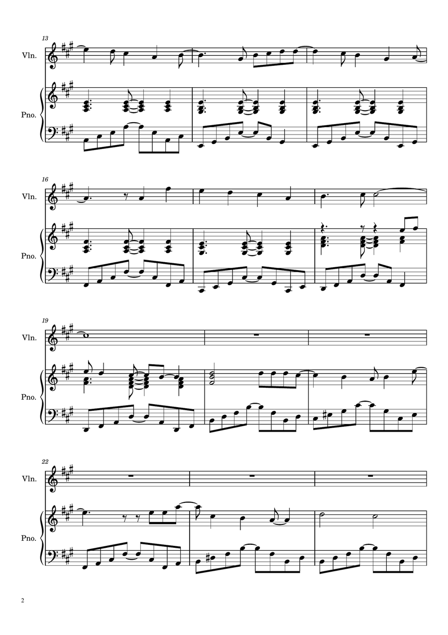 Hikaru Nara Violin Solo scores gallery preview page 2