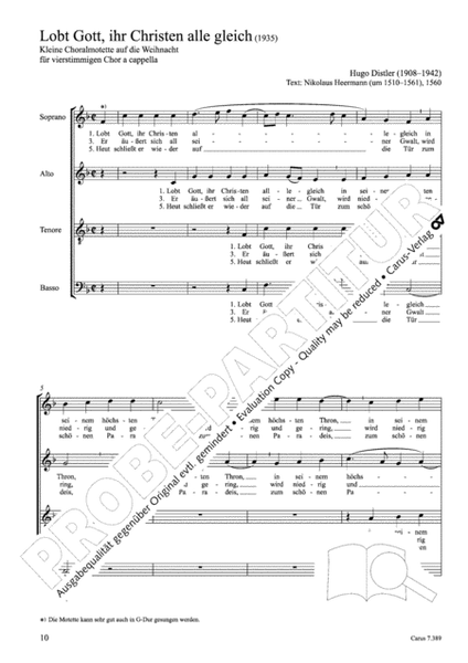 Four Motets for Advent and Christmas (Vier Motetten fur Advent und Weihnachten)