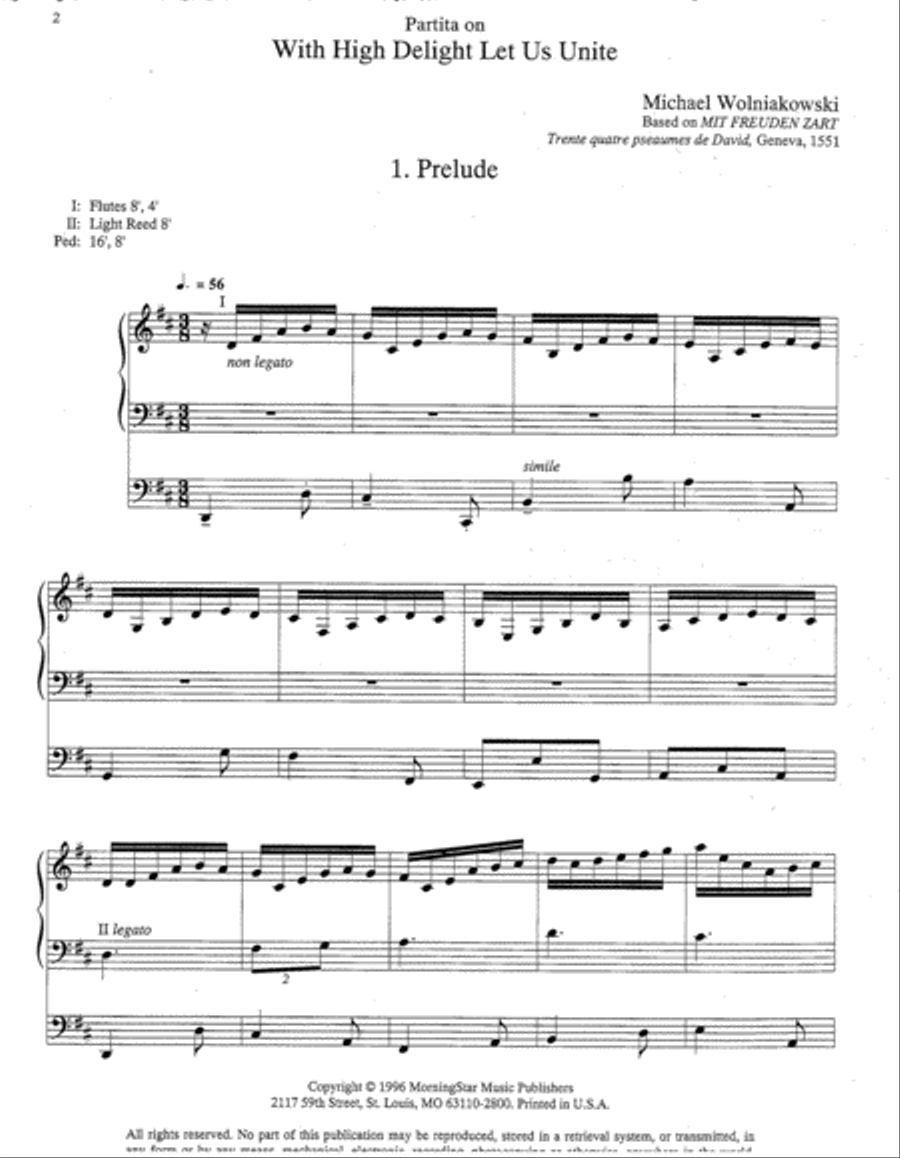Partita on With High Delight Let Us Unite Organ scores gallery preview page 2