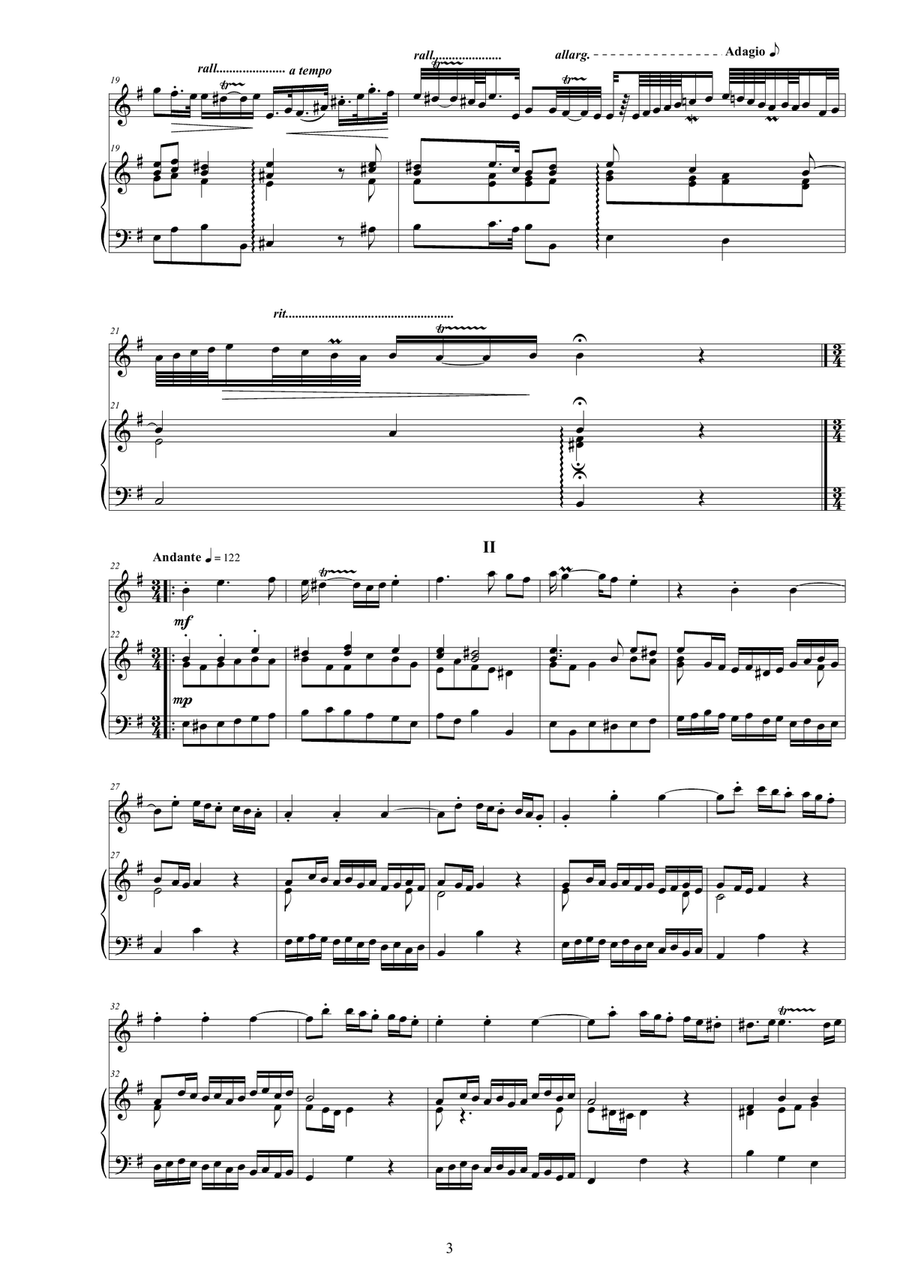 Handel - Flute Sonata No.1 in E minor Op.1 HWV379 for Flute and Cembalo or Piano Flute scores gallery preview page 3