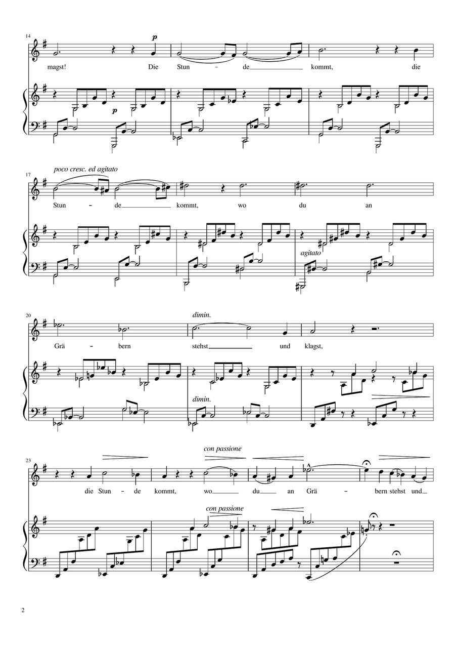 O lieb so lang du lieben kannst (Franz Liszt) [High Voice; key: G] High Voice scores gallery preview page 2
