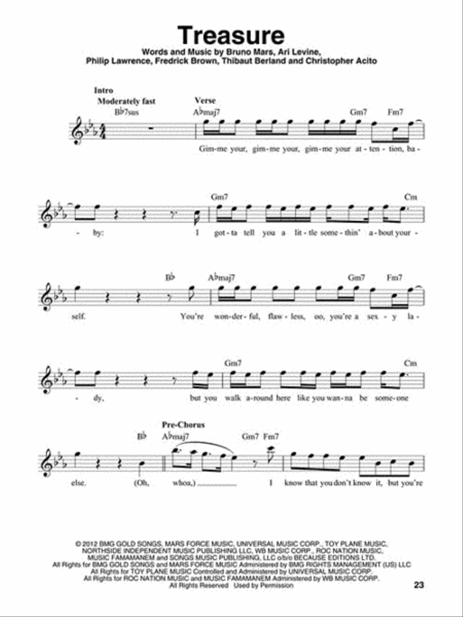 Bruno Mars Voice scores gallery preview page 4