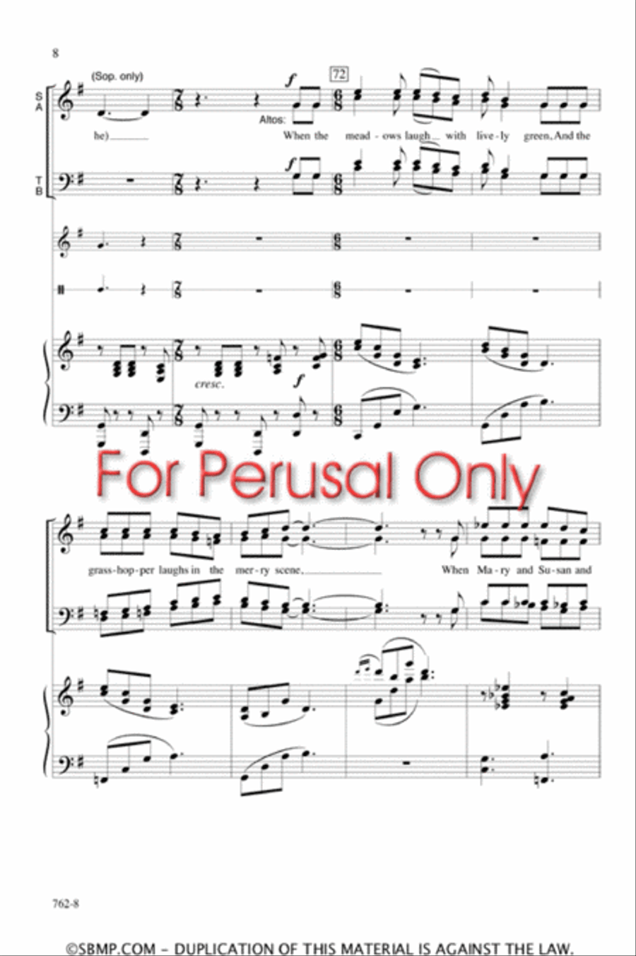 Laughing Song - SATB Octavo 4-Part scores gallery preview page 7