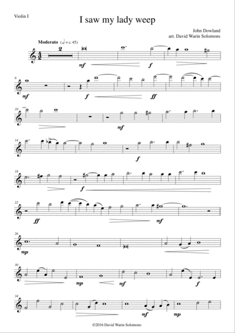 I saw my lady weep for string quartet String Quartet scores gallery preview page 6