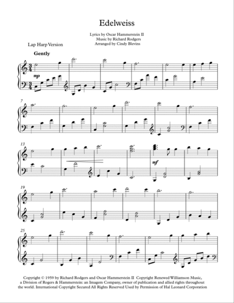 Edelweiss Lap Harp scores gallery preview page 2
