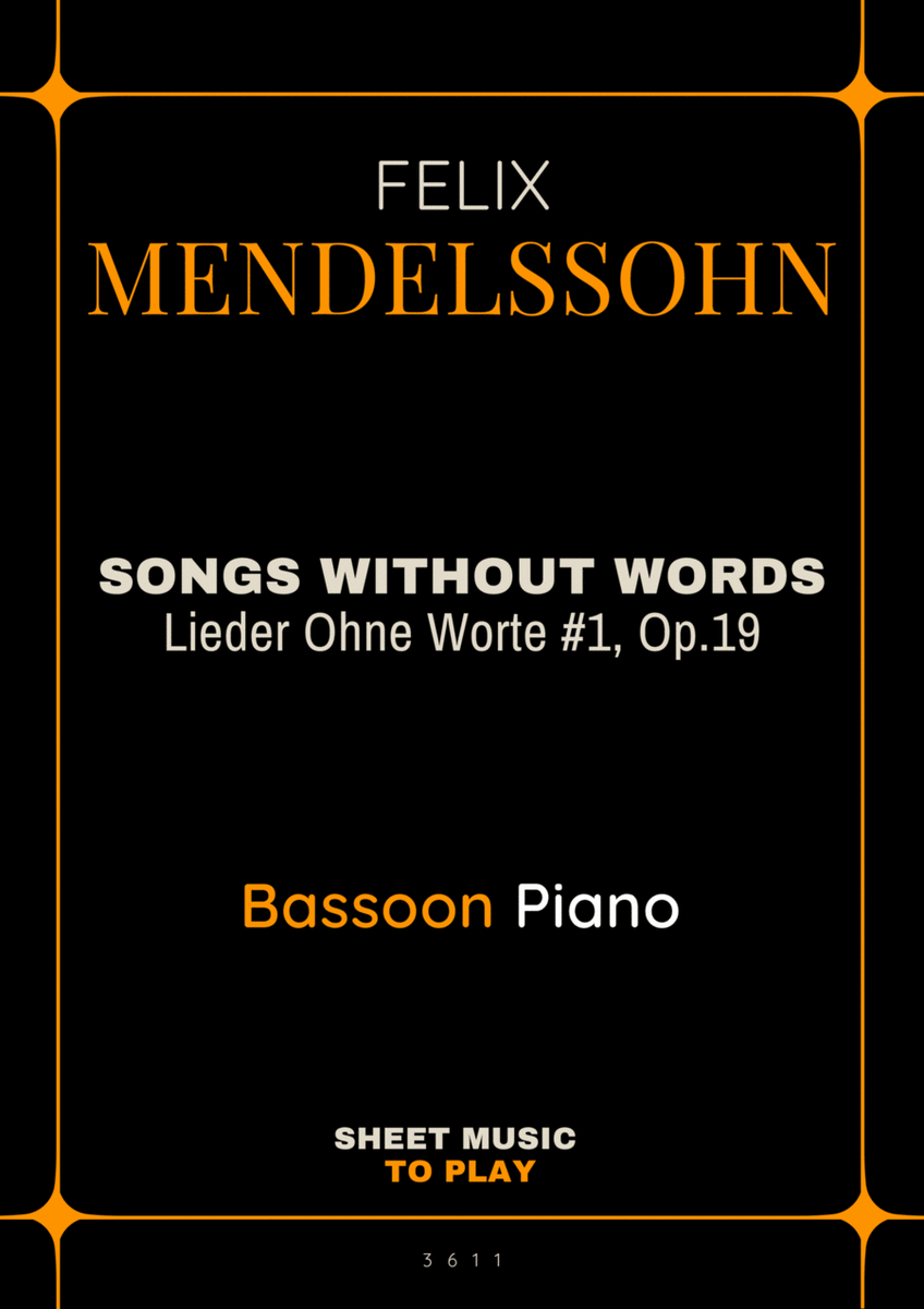 Songs Without Words No.1, Op.19 - Bassoon and Piano (Full Score and Parts) image number null