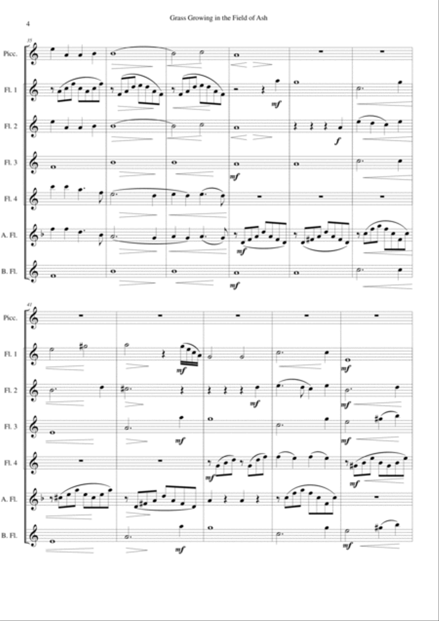 The Grass is Growing for flute choir Flute Choir scores gallery preview page 4