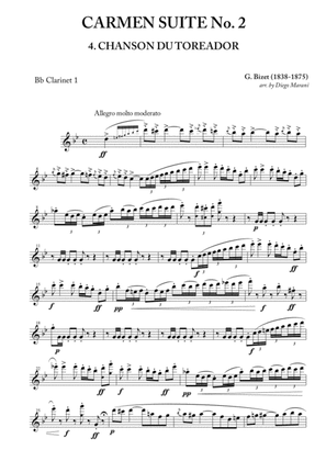 Toreador's Song from "Carmen Suite No. 2" for Clarinet Quartet