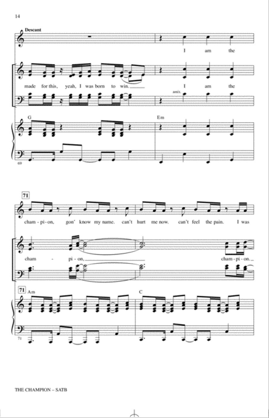 The Champion (feat. Ludacris) (arr. Mac Huff) 4-Part scores gallery preview page 13