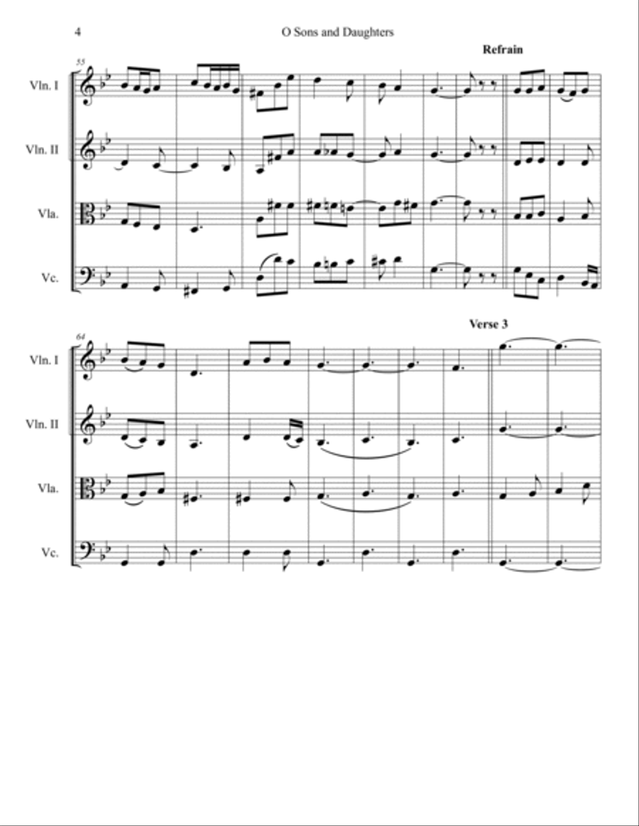 O Sons and Daughters (O filii et filiae) for String Quartet String Quartet scores gallery preview page 4