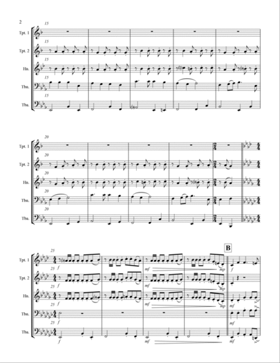 Hark The Herald Angels Sing (for Brass Quintet) Brass Quintet scores gallery preview page 3