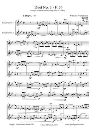 WF Bach: Duet No. 3 for Bass Clarinet Duo