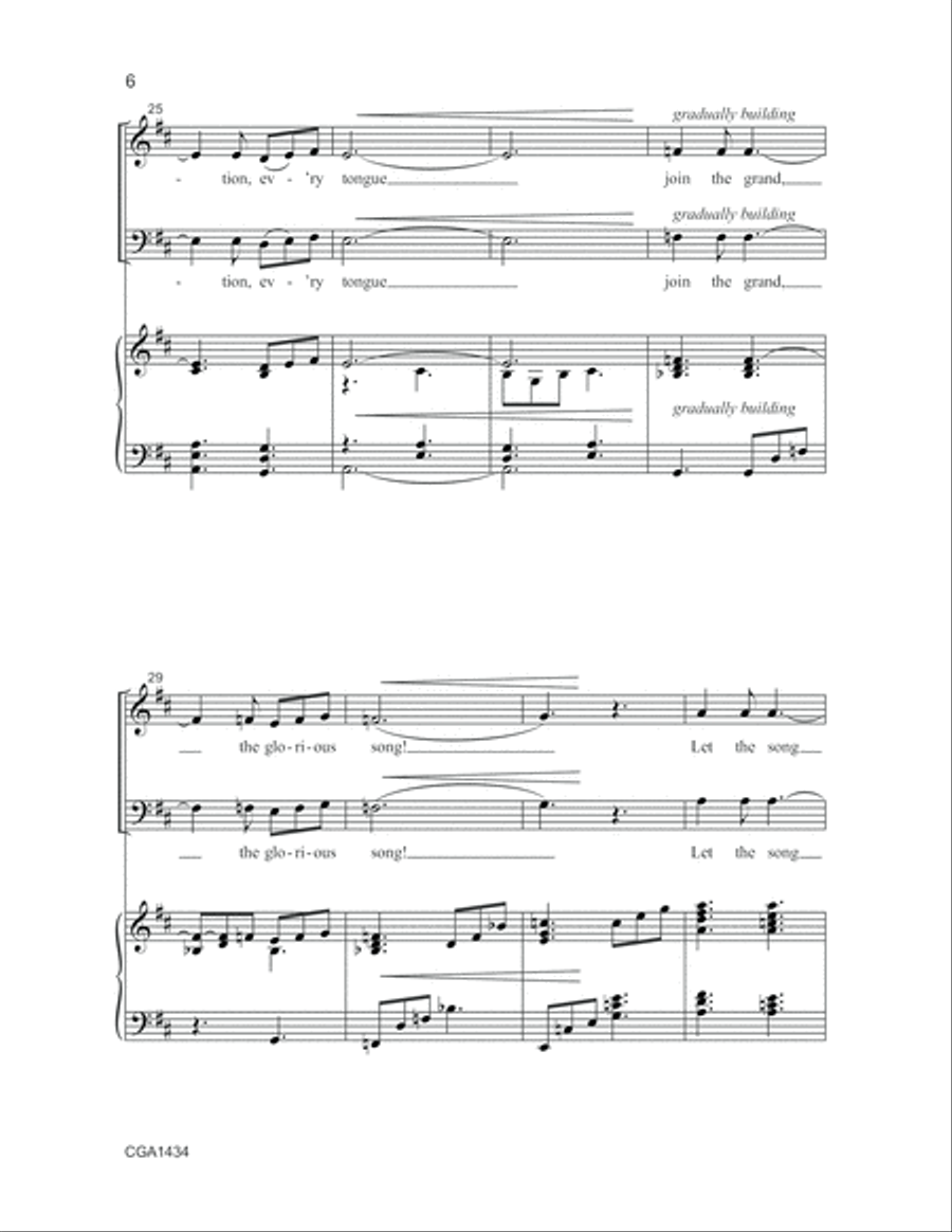 Let the Song Go Round the Earth 4-Part scores gallery preview page 5