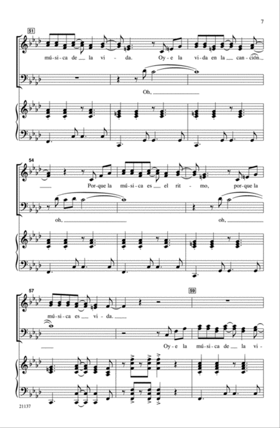 Oye la Música (Hear the Music) Choir scores gallery preview page 6