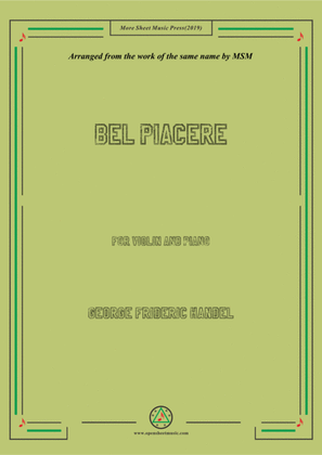 Book cover for Handel-Bel piacere,for Violin and Piano