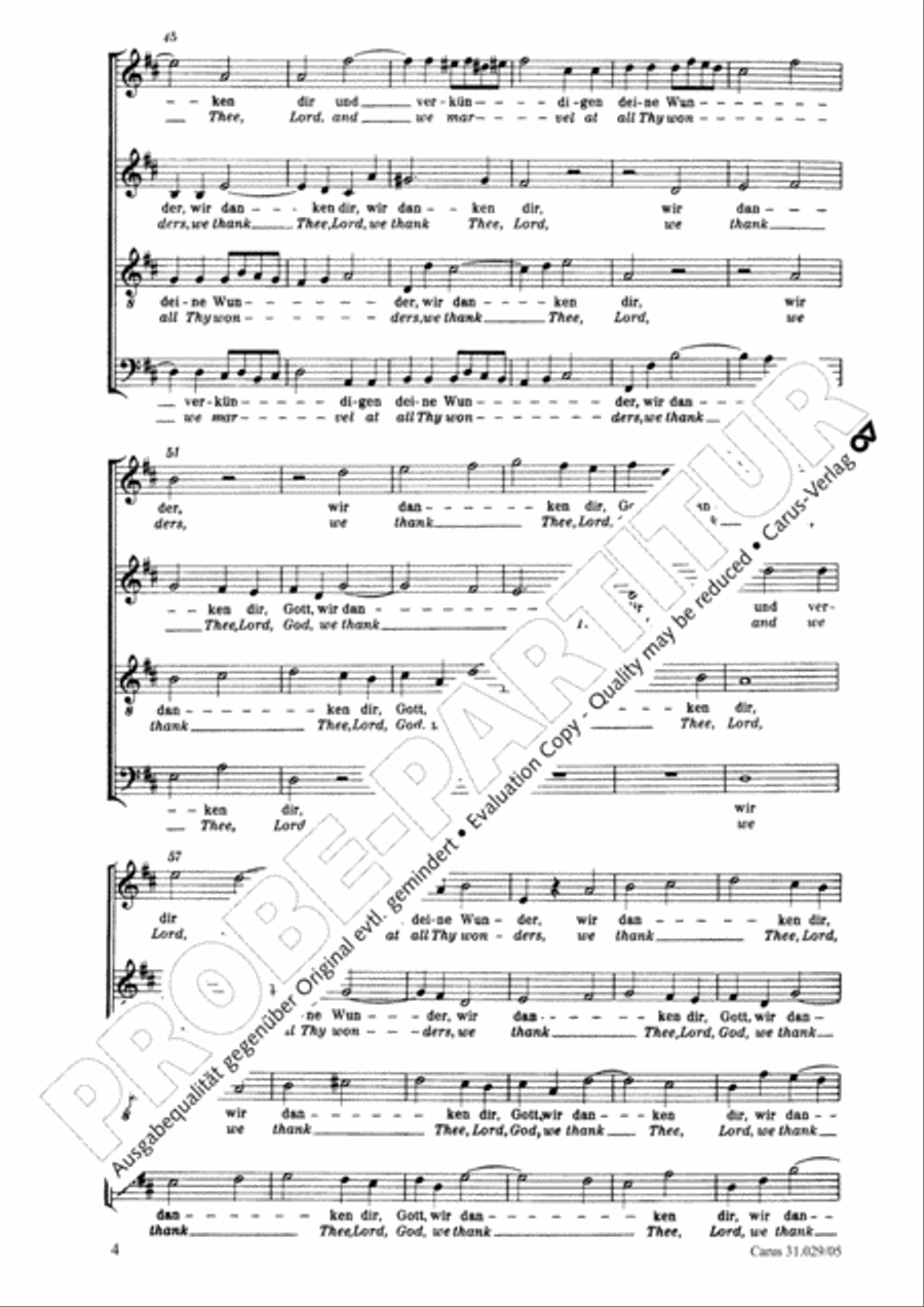 We thank Thee, Lord, God, we thank Thee, Lord (Wir danken dir, Gott, wir danken dir) 4-Part scores gallery preview page 5