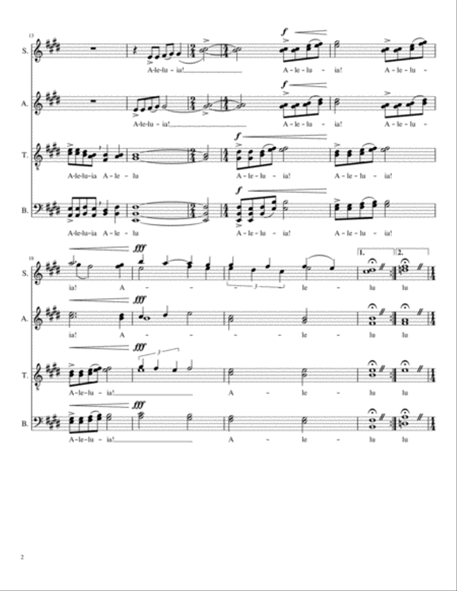 Alleluia A Cappella scores gallery preview page 2