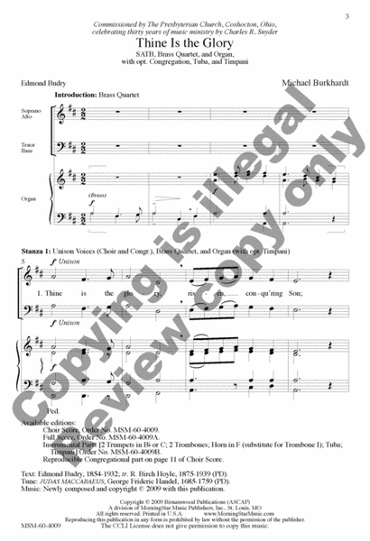 Thine Is the Glory (Choral Score) image number null