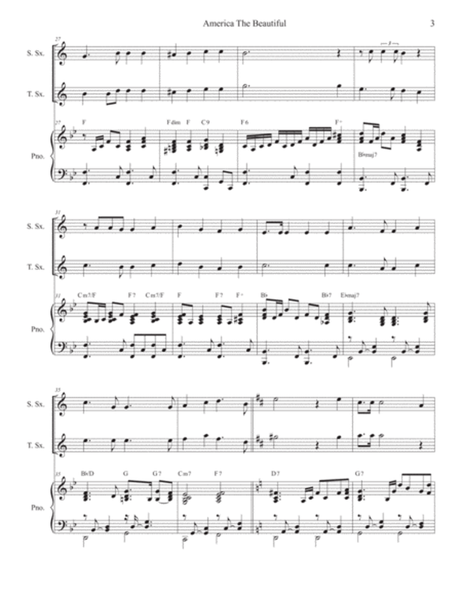 America The Beautiful (Duet for Soprano and Tenor Saxophone) image number null