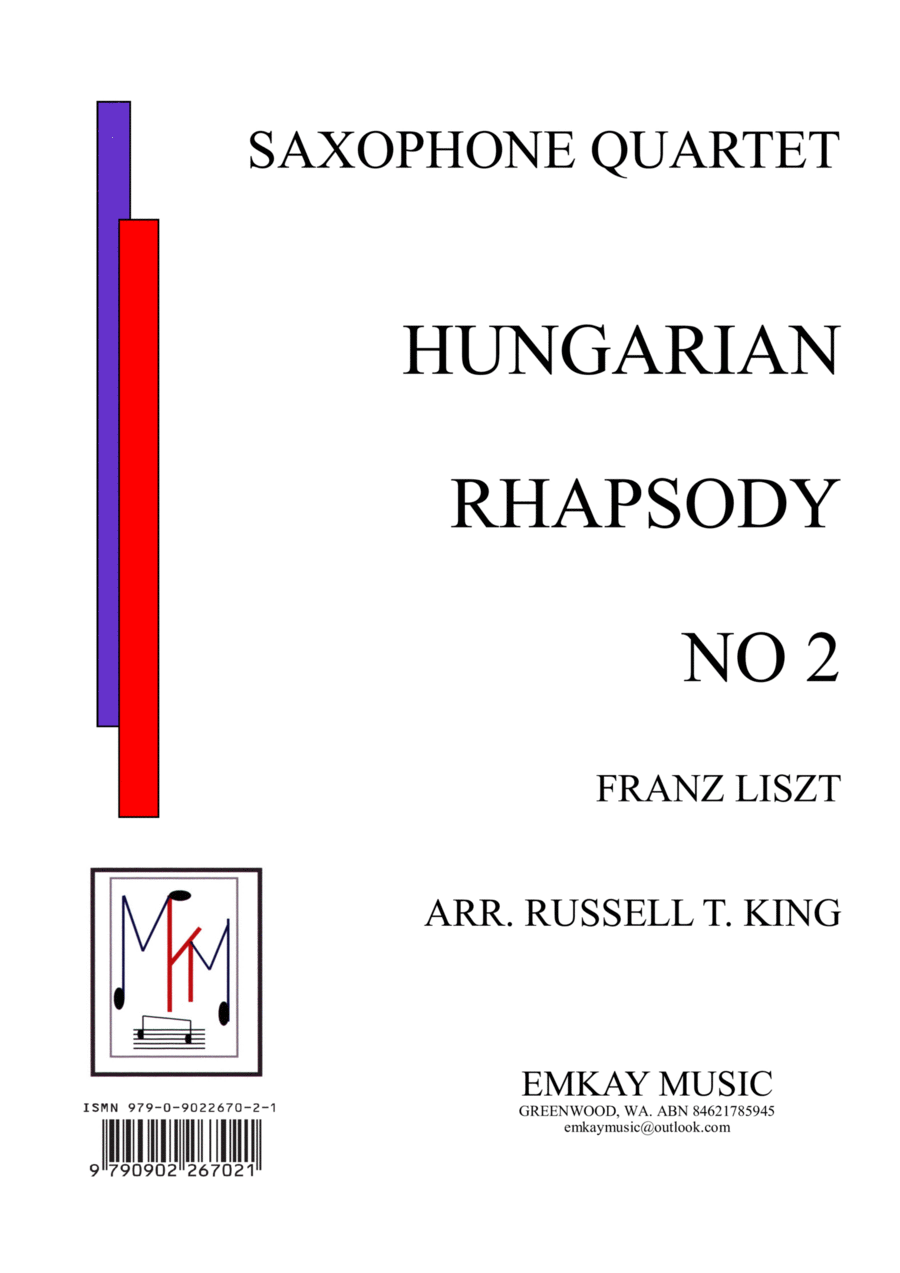 HUNGARIAN RHAPSODY NO 2 – SAXOPHONE QUARTET Saxophone Quartet scores gallery preview page 1