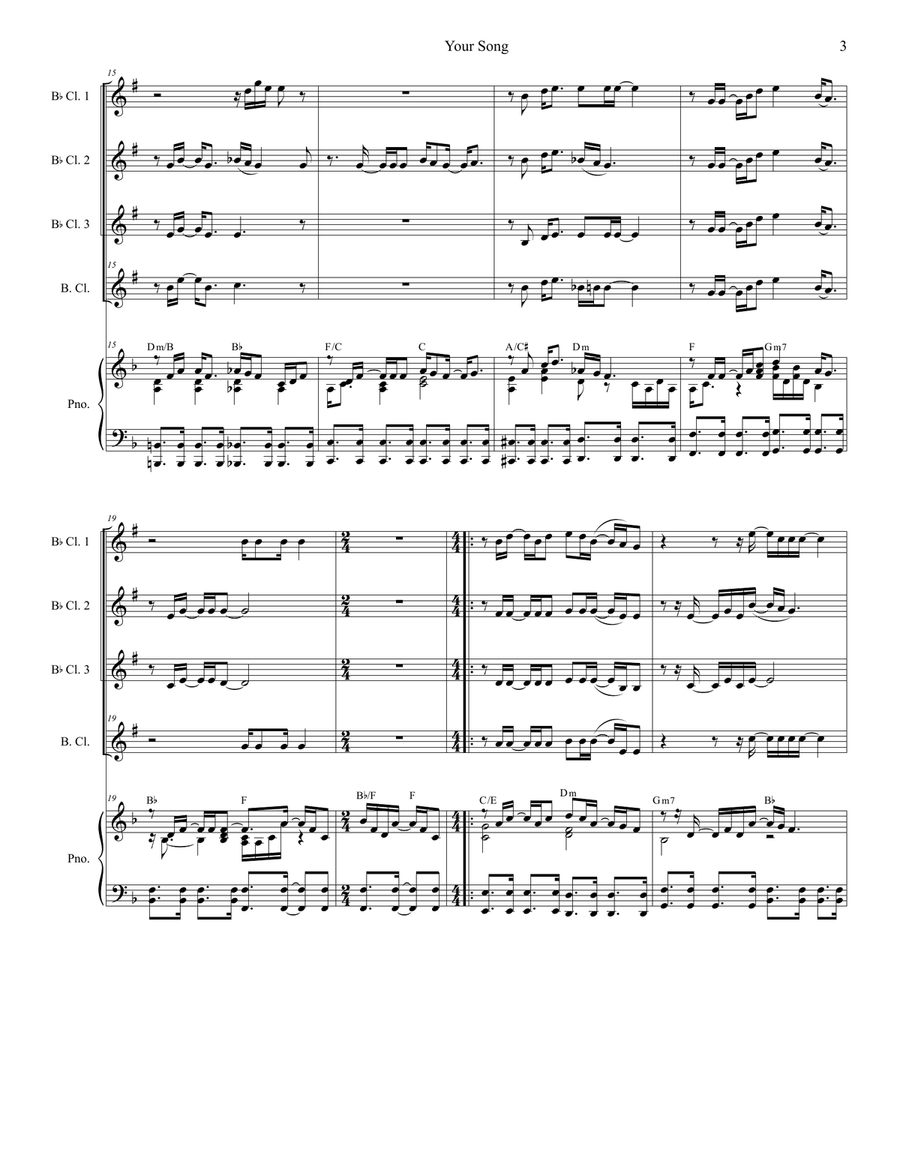 Your Song Your Song Woodwind Ensemble scores gallery preview page 3