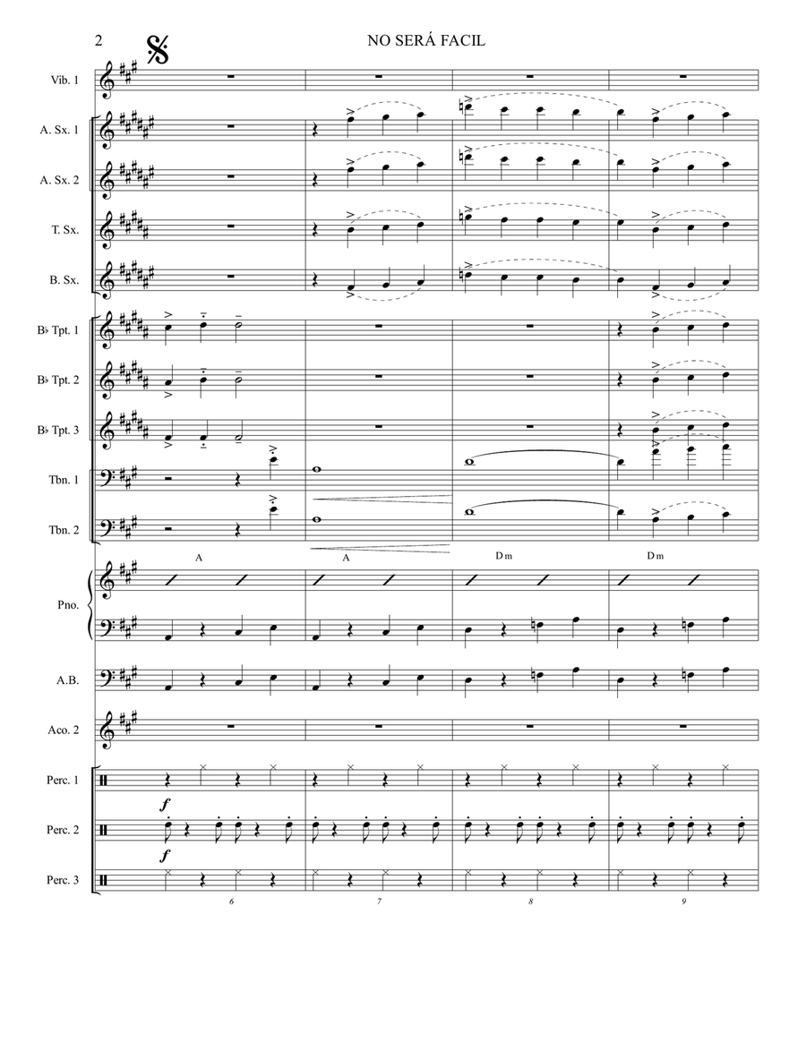 HOMENAJE A GLORIA STEFAN - NO SERÁ FACIL Jazz Ensemble scores gallery preview page 3