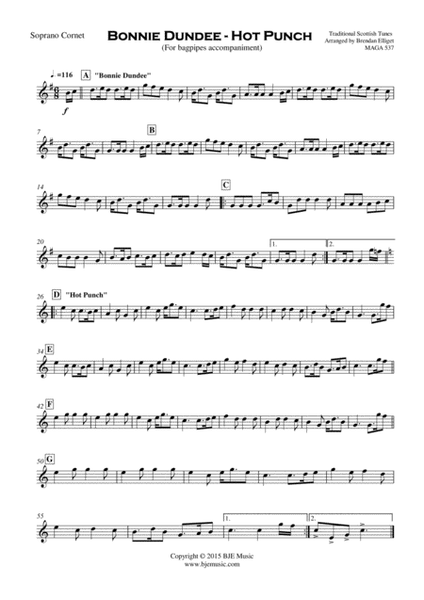 Bonnie Dundee - Hot Punch (Medley) Brass Band Score and Parts PDF image number null
