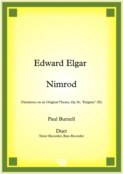 Nimrod, arranged for duet: Tenor and Bass Recorder image number null