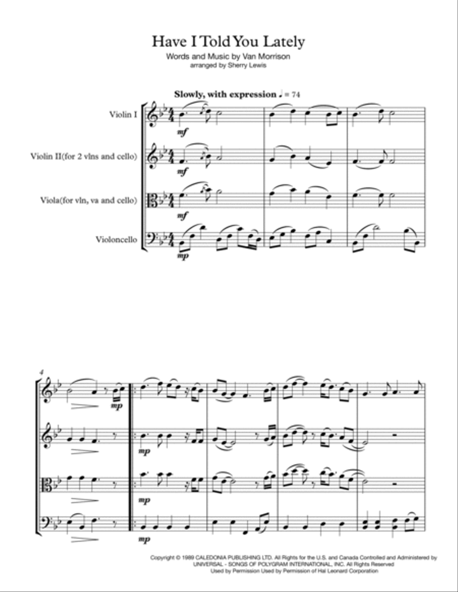 Have I Told You Lately String Trio scores gallery preview page 4