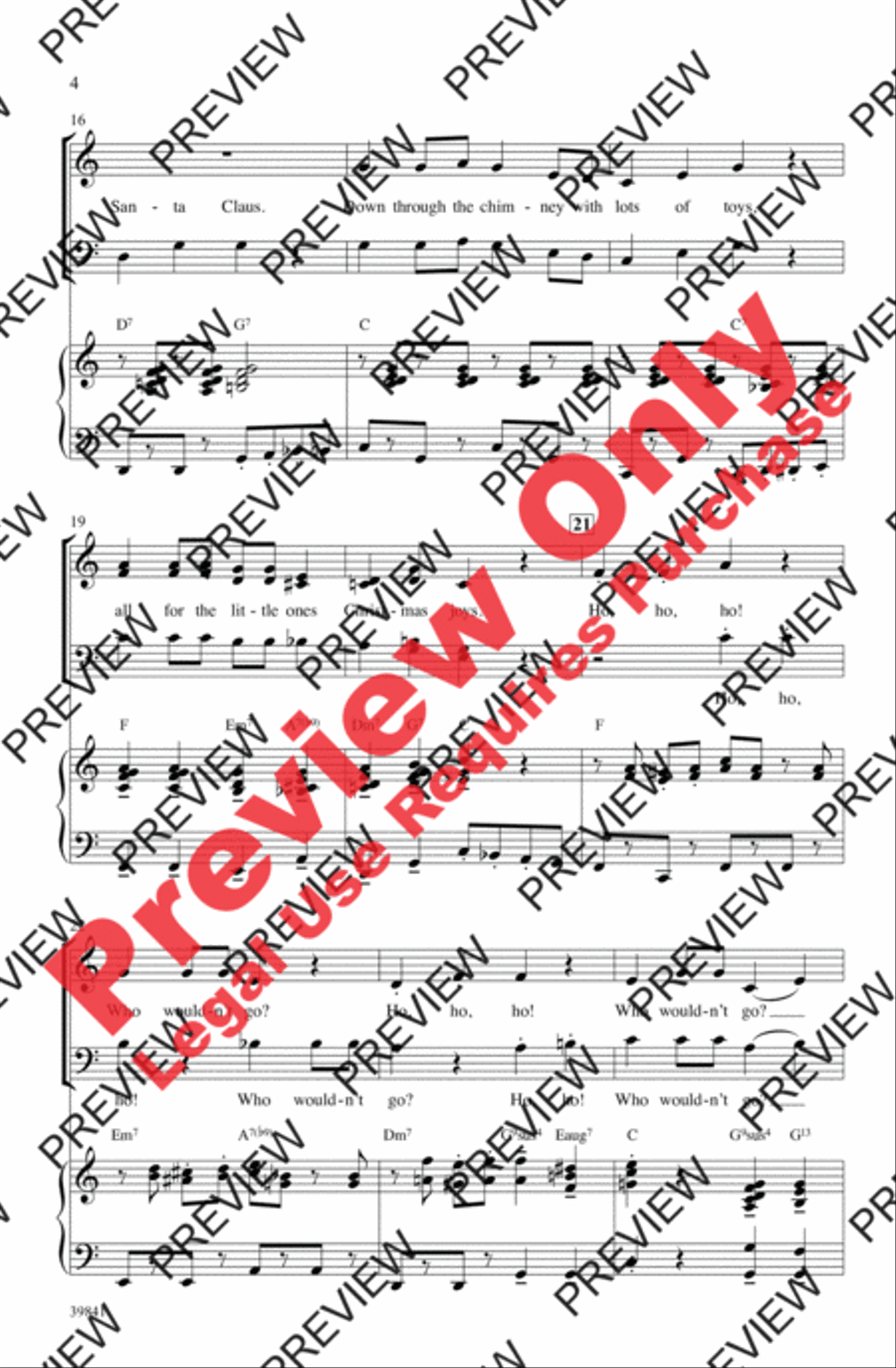 Jolly Jingle Christmas Medley 4-Part scores gallery preview page 4