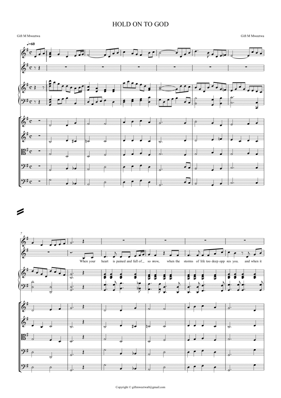 Hold on to God Hold on to God Piano scores gallery preview page 1