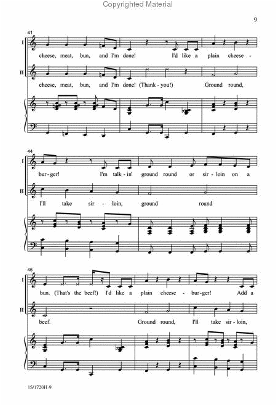 Plain Cheeseburger 2-Part scores gallery preview page 8