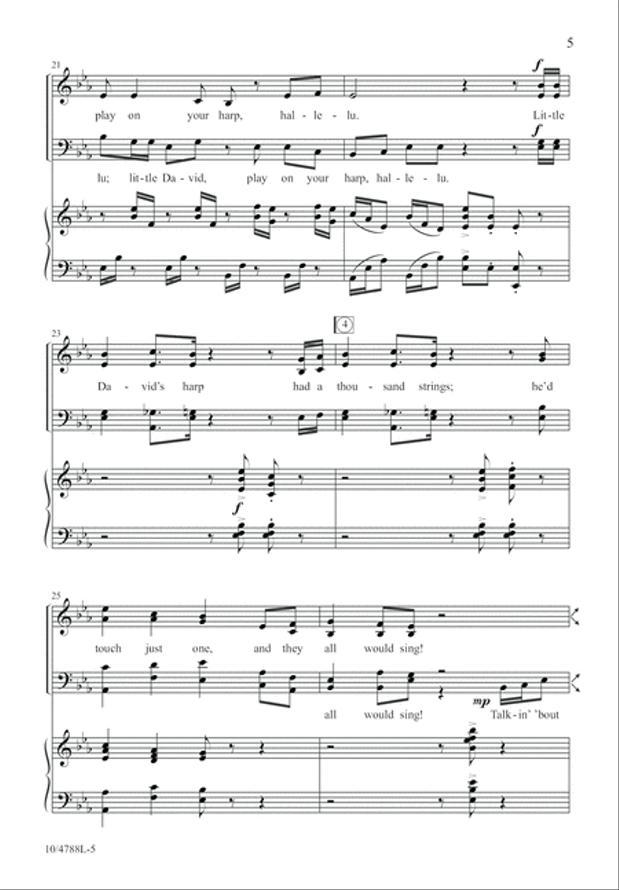 Little David, Play on Your Harp 4-Part scores gallery preview page 5