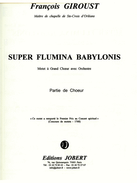Giroust Prim Super Flumina Babylonis Soli Satbb & Orchestra Parts