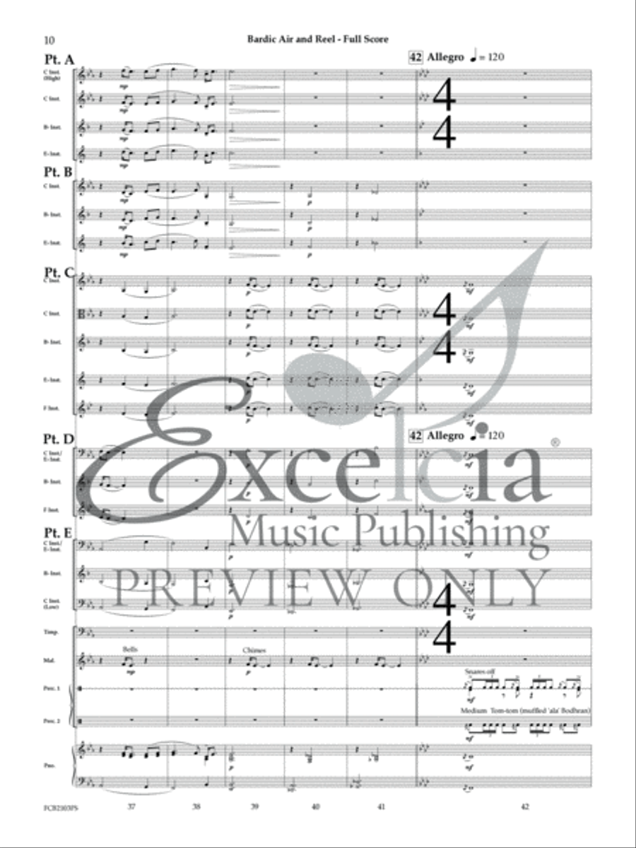 Bardic Air and Reel (Score) Concert Band scores gallery preview page 11