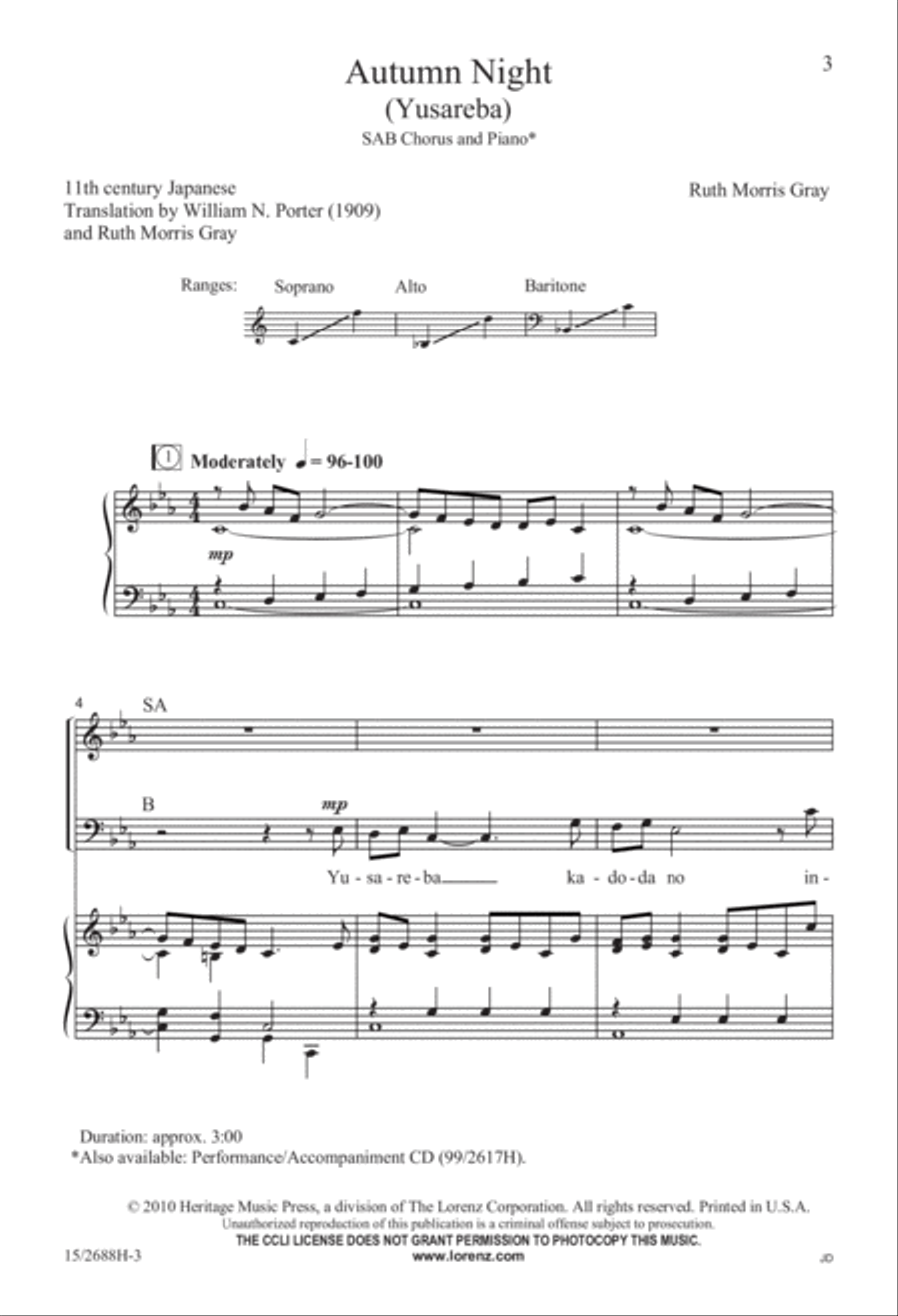 Autumn Night (Yusareba) 3-Part scores gallery preview page 4