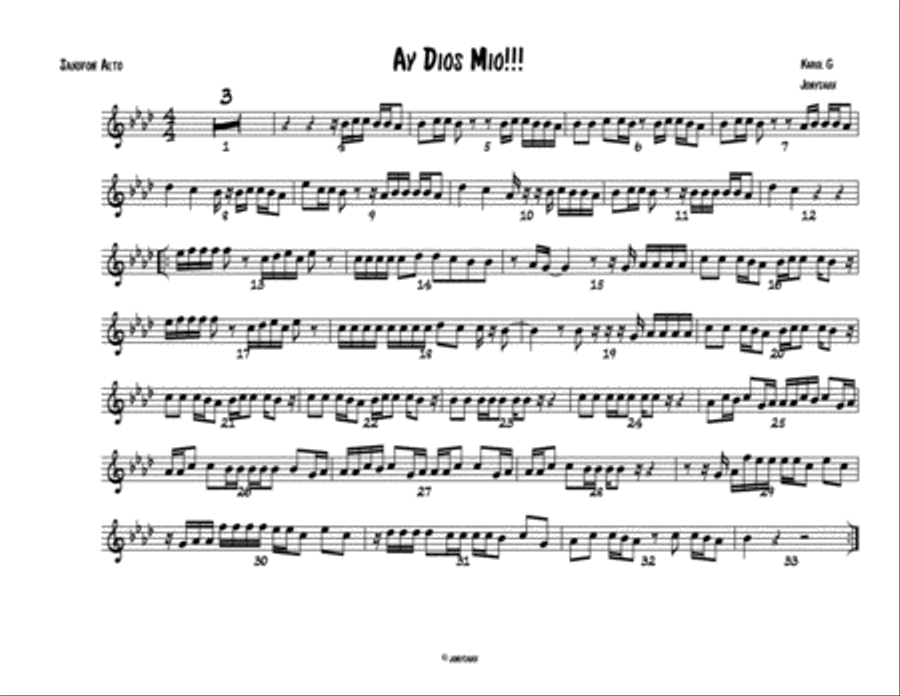 Ay, Dios Mio! Alto Saxophone scores gallery preview page 1