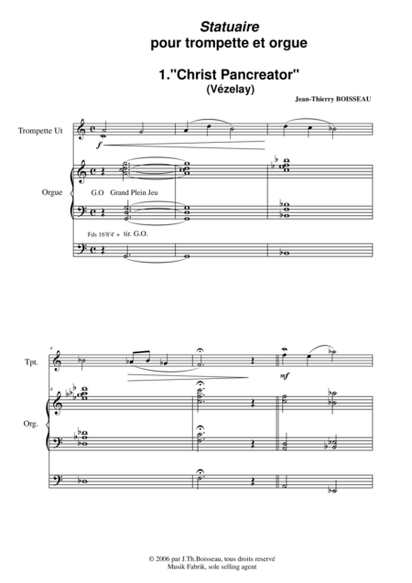 Jean-Thierry Boisseau : Statuaire for trumpet (in Bb or C) and organ