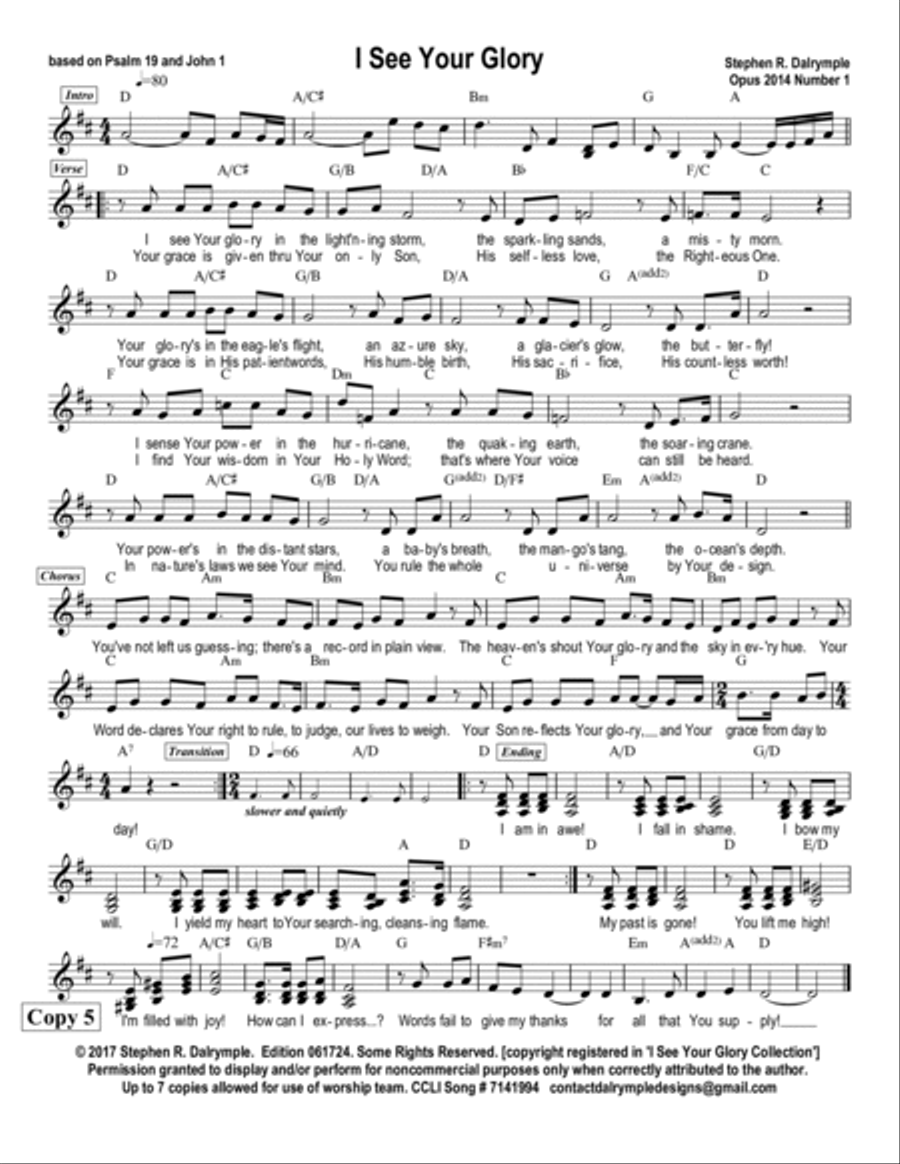 I See Your Glory Voice scores gallery preview page 5