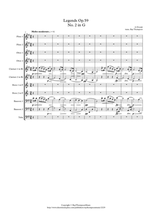 Book cover for Dvorak: Legends Op.59 Mvt.2 in G - wind Dectet