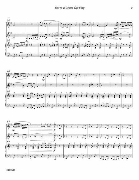 YOU'RE A GRAND OLD FLAG (George M. Cohan) for CLARINET DUET with Piano Accompaniment image number null