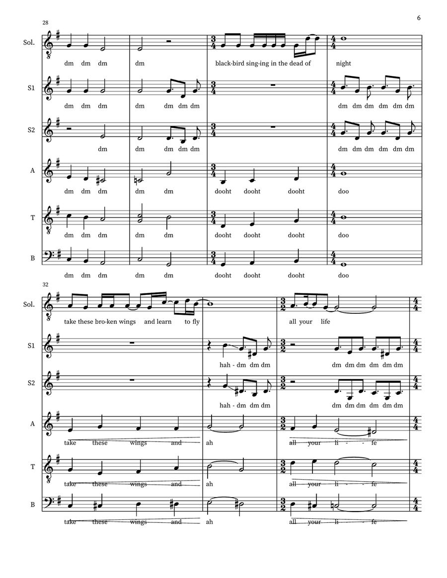 Blackbird 4-Part scores gallery preview page 6
